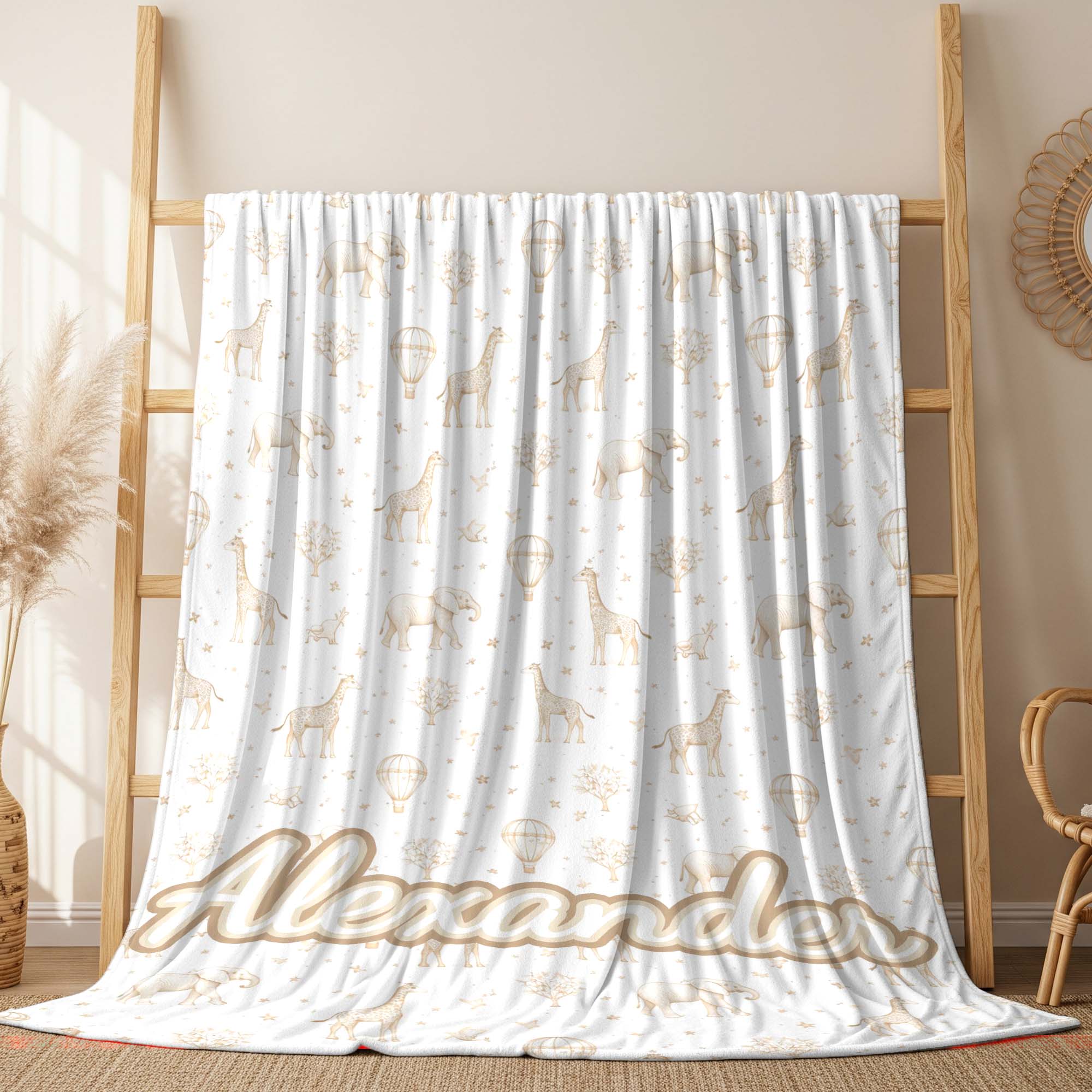 Personalized Safari Baby Blanket - Image 3