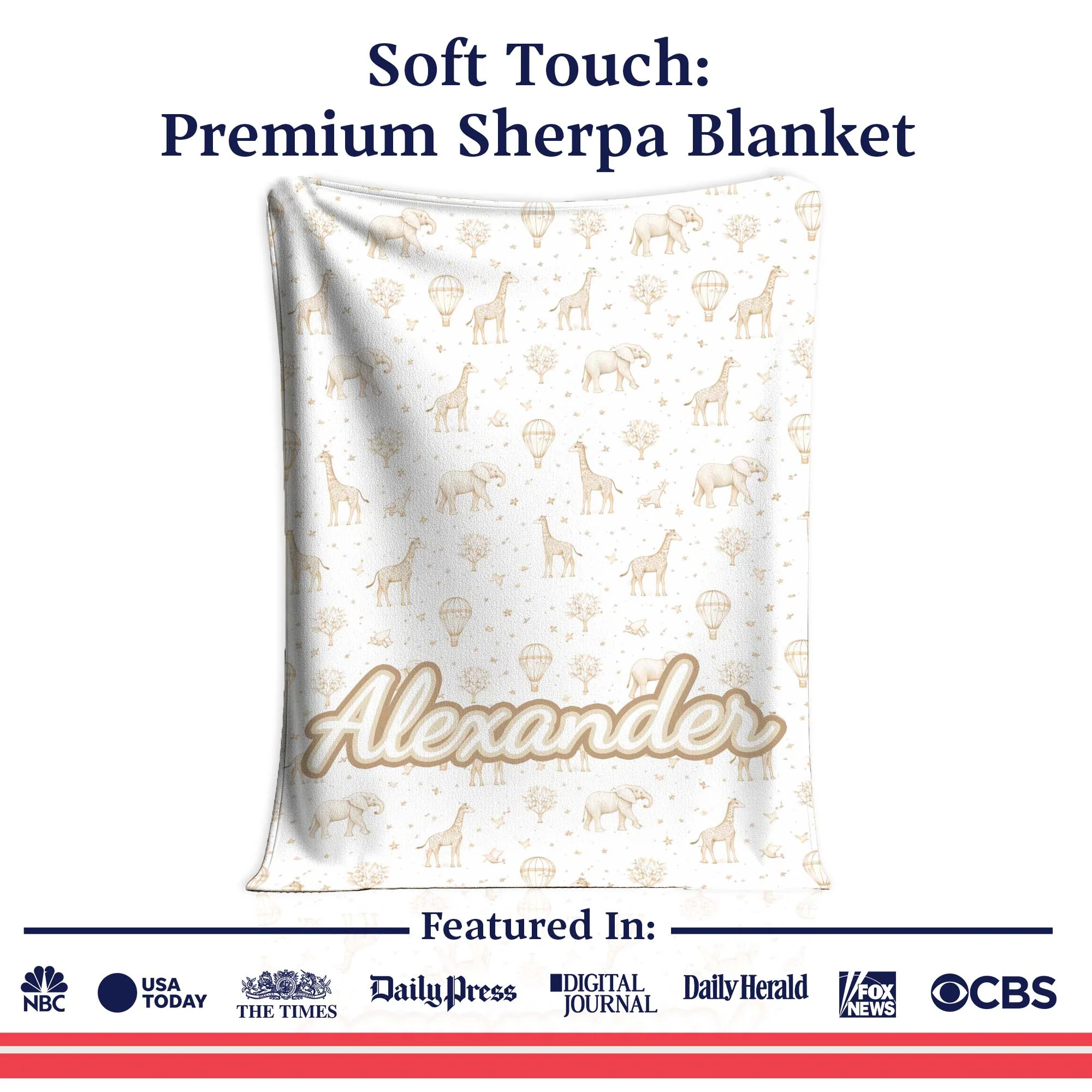 Personalized Safari Baby Blanket - Image 4