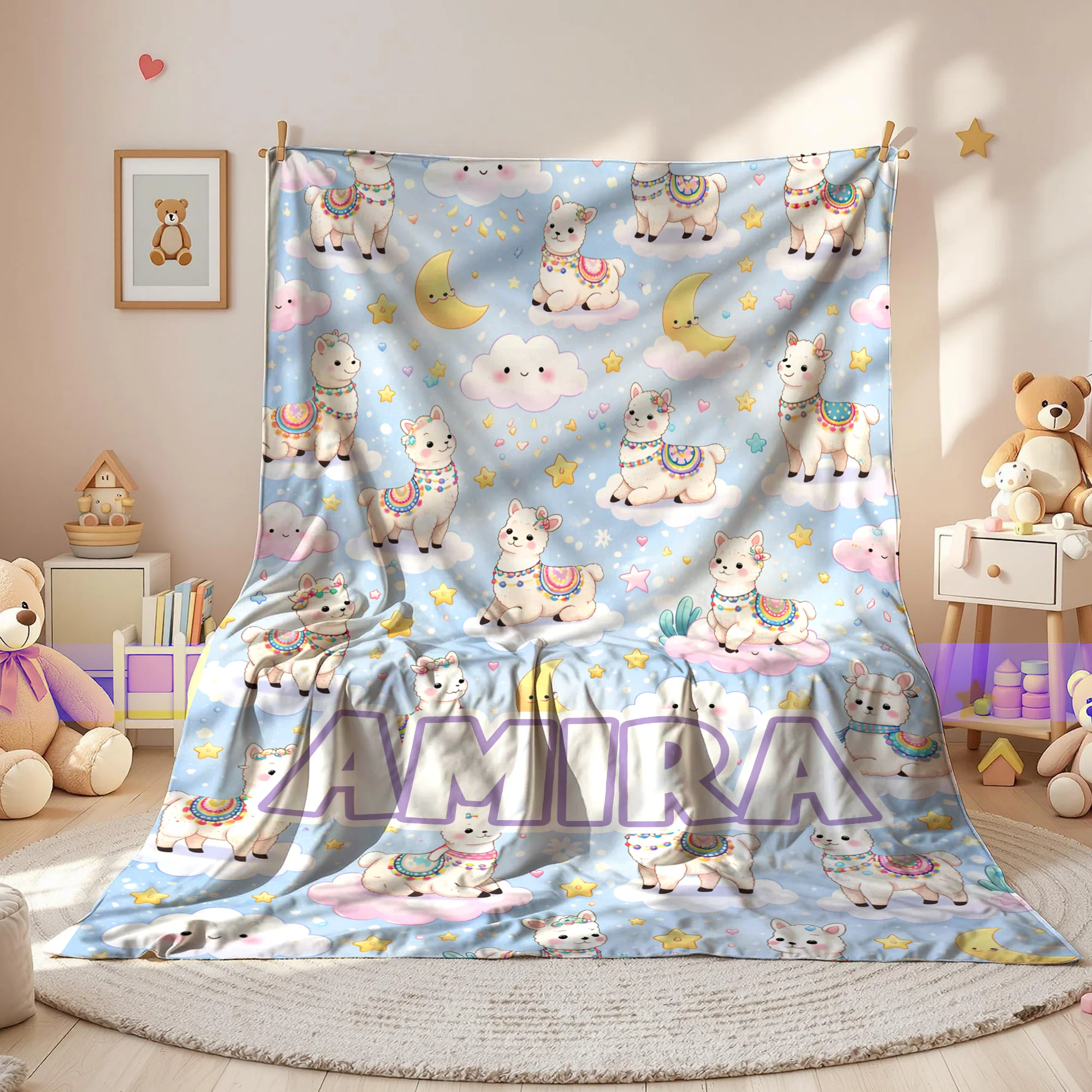 Personalized Llama Blanket for Kids - Image 3