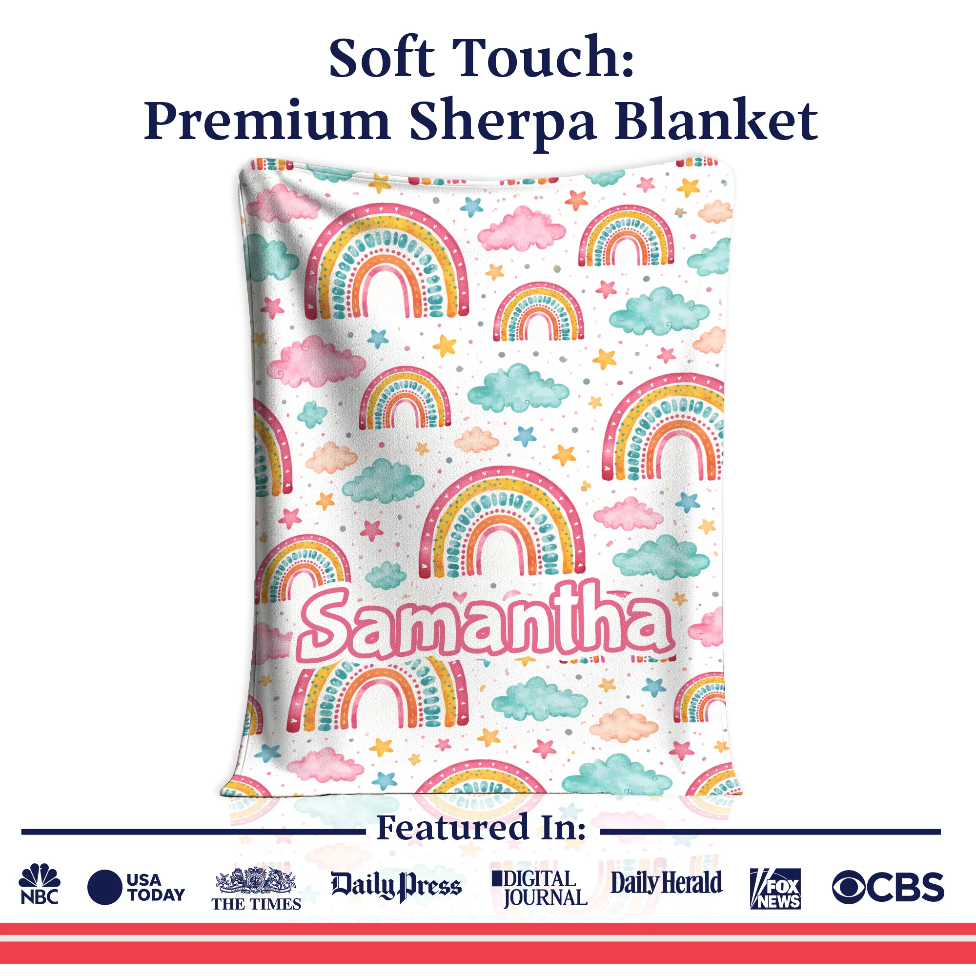 Personalized Rainbow Name Blanket - Image 4